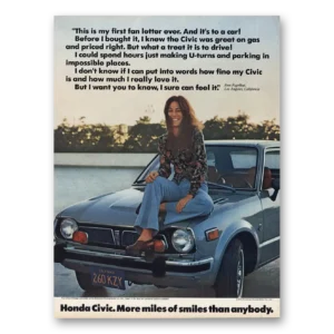 1974 Honda Civic Print Ad | First Fan Letter