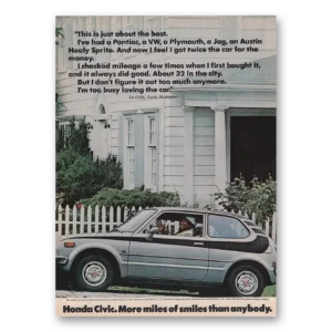 1974 Honda Civic Print Ad | Just About Best