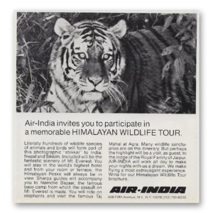 1975 Air India Print Ad | Himalayan
