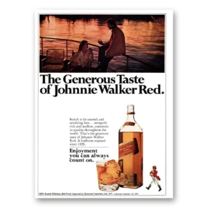1975 Johnnie Walker Red Label Print Ad | Generous Taste