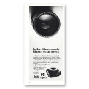 1975 Kodak Carousel Projector Print Ad | Problem Slides That Aren’t Flat