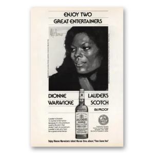 1975 Lauders Scotch Print Ad | Dionne Warwicke