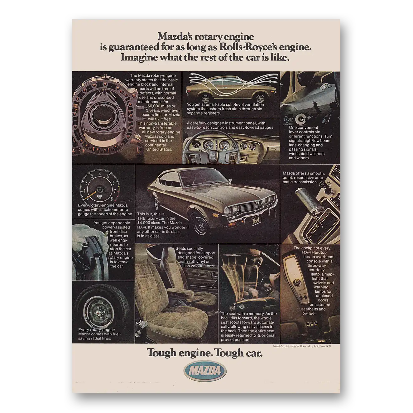1975 Mazda RX4 Print Ad | Rotary Engine