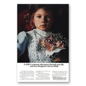 1975 Metropolitan Life Insurance Print Ad | Child Passes Through