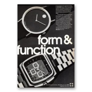 1975 Movado Watch Print Ad | Museum Watch Form Function