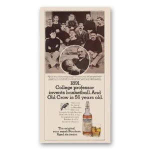 1975 Old Crow Whiskey Print Ad | College Professor