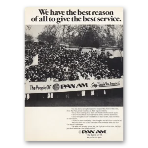 1975 Pan Am Print Ad | Give Best Service