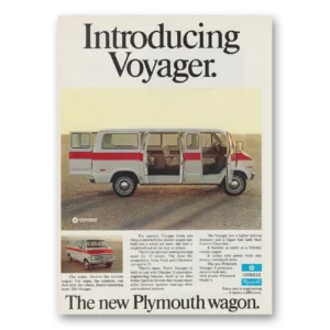 1974 Plymouth Voyager Print Ad | Introducing Voyager