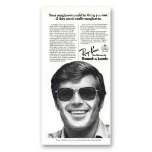 1975 Ray Ban Sun Glasses Print Ad | Caravan Sunglasses