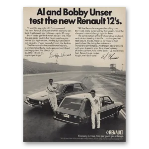 1975 Renault Print Ad | Al And Bobby Unser