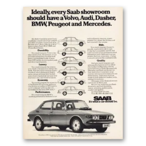 1975 Saab Print Ad | Every Saab Showroom Volvo Audi Dasher Bmw