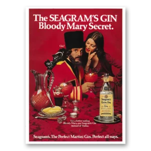 1975 Seagrams Extra Dry Gin Print Ad | Bloody Mary Secret