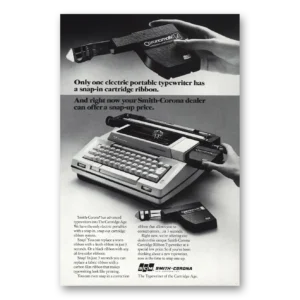 1975 Smith Corona Typewriters Print Ad | Snap In Cartridge