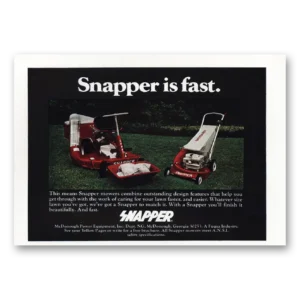 1975 Snapper Mowers Print Ad | Snapper Fast