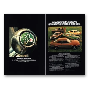 1975 Toyota Print Ad | Shift To 5 Speed Overdrive