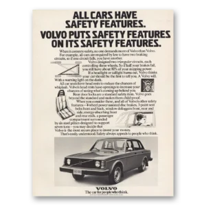 1975 Volvo Print Ad | All Cars Have Safety Features