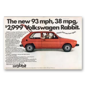 1975 Volkswagen Rabbit Print Ad | 93 Mph