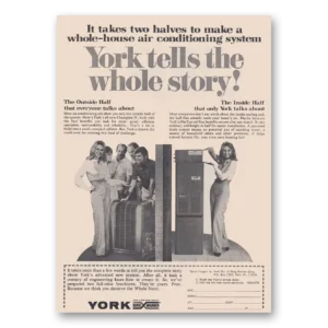 1975 York Air Conditioning Print Ad | Tells Whole Story