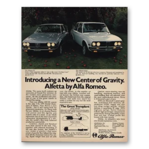 1976 Alfa Romeo Alfetta Print Ad | New Center Of Gravity