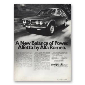 1976 Alfa Romeo Alfetta Print Ad | New Balance Power
