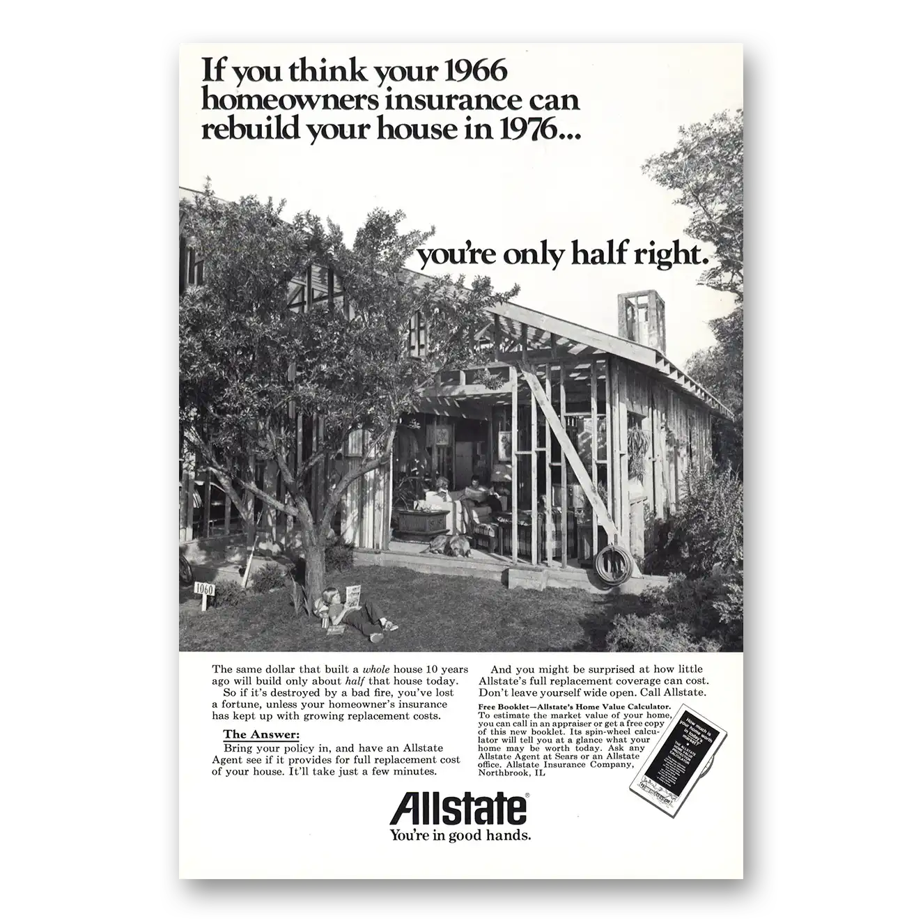 1976 Allstate Insurance Print Ad | Rebuild House