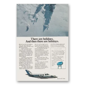 1976 Beechcraft Duke Print Ad | Holidays Skiers
