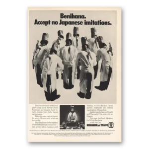 1976 Benihana of Tokyo Print Ad | Accept No Japanese Imitations