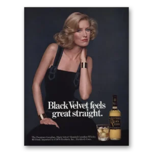 1976 Black Velvet Whisky Print Ad | Great Straight