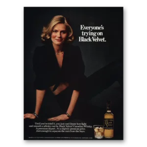 1976 Black Velvet Print Ad | Everyones Trying On