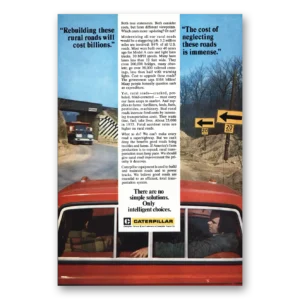 1976 Caterpillar Print Ad | Rebuilding Rural Roads