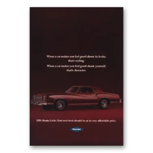 1976 Chevrolet Monte Carlo Print Ad | Feel Good