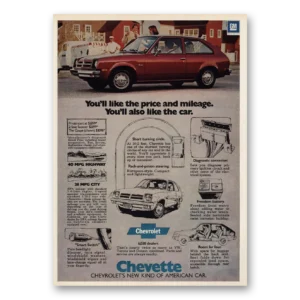 1976 Chevrolet Chevette Print Ad | Like Price Mileage