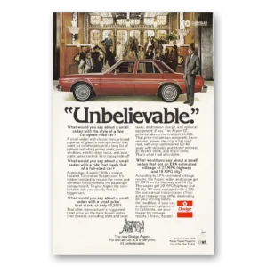 1976 Dodge Aspen Print Ad | Unbelievable