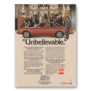 1976 Dodge Aspen Print Ad | Unbelievable