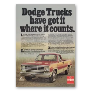 1976 Dodge Trucks Print Ad | Where It Counts
