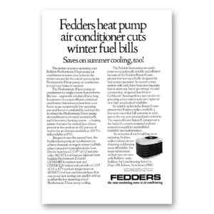 1976 Fedders Air Conditioning Print Ad | Fuel Bills