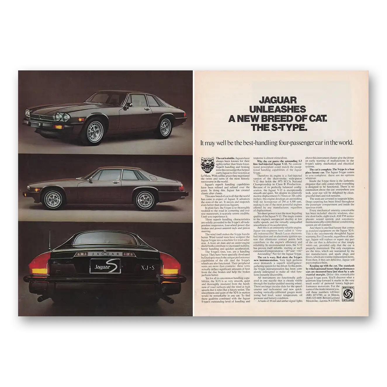 1976 Jaguar S Type Print Ad | Unleashes