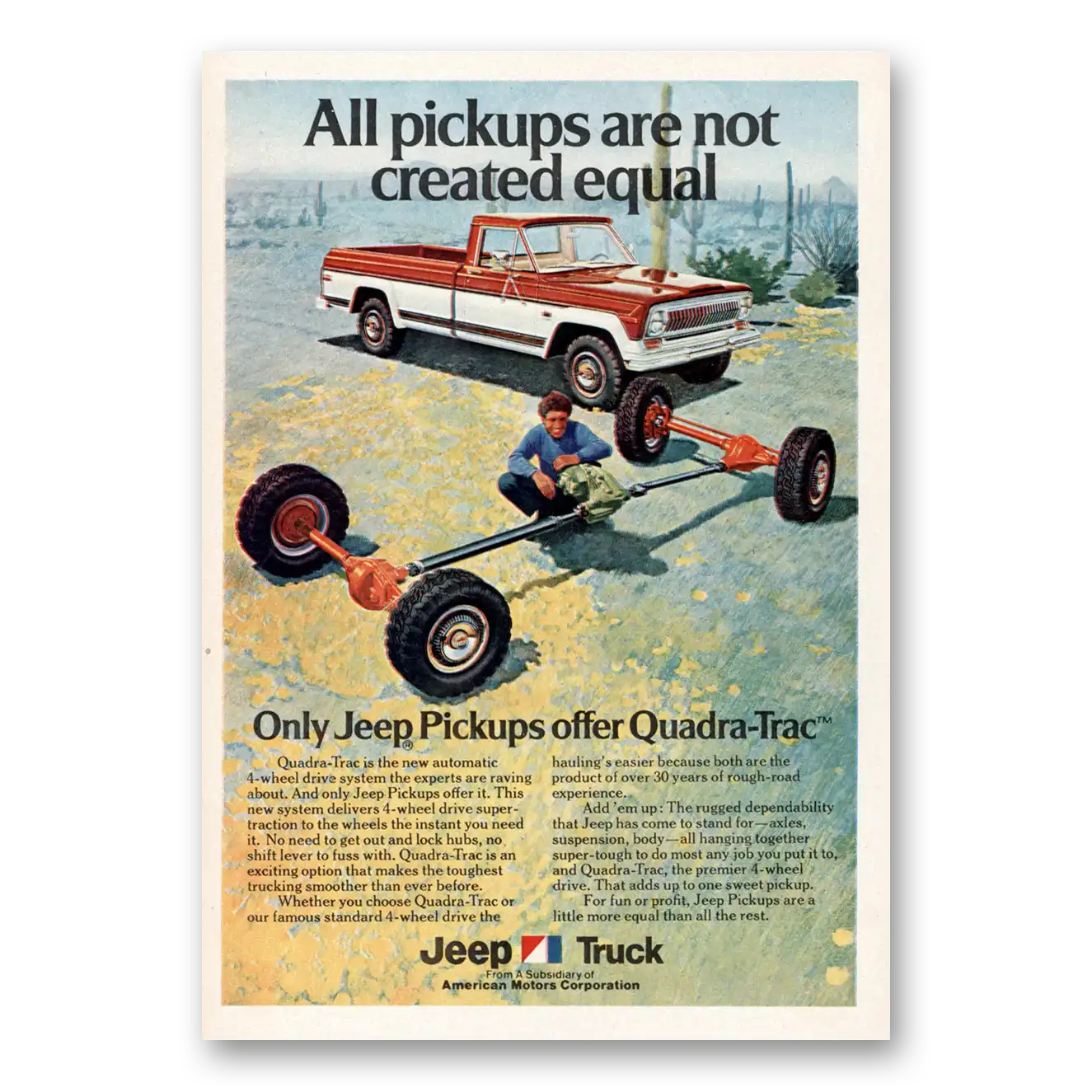 1976 Jeep Pickup Truck Print Ad | Not Created Equal