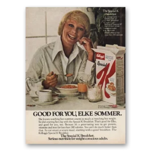 1976 Kelloggs Special K Print Ad | Elke Sommer