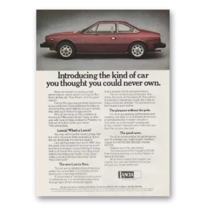 1976 Lancia of America Print Ad | Kind Car