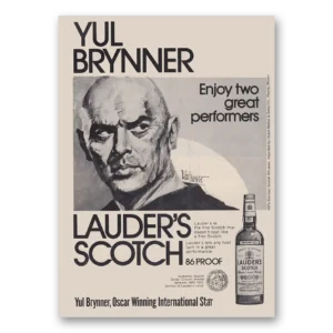1976 Lauders Scotch Print Ad | Yul Brynner