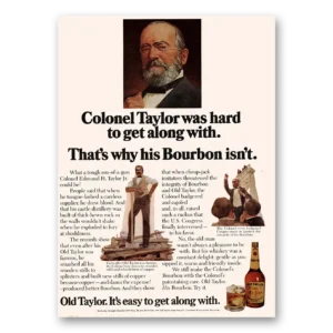 1976 Old Taylor Bourbon Whiskey Print Ad | Son Gun