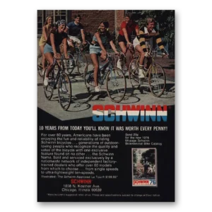 1976 Schwinn Bicycles Print Ad | 10 Years