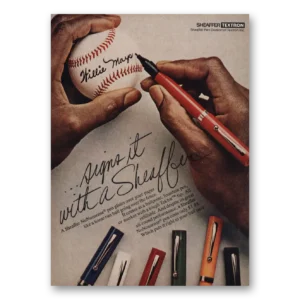 1976 Sheaffers No Nonsence Pen Print Ad | Willie Mays