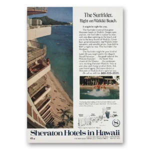 1976 Sheraton Surfrider Hotel Print Ad | Waikiki Beach