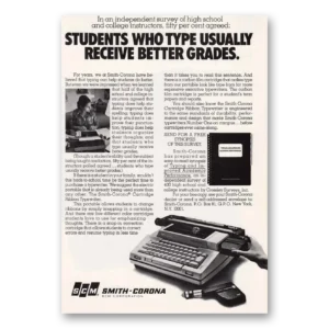 1976 Smith Corona Typewriters Print Ad | Students Type