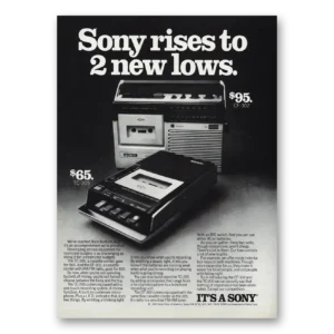 1976 Sony Cassette Corder Print Ad | New Lows