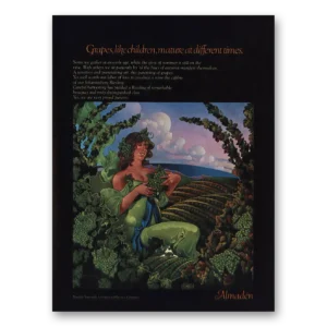 1977 Almaden Print Ad | Grapes Like Children