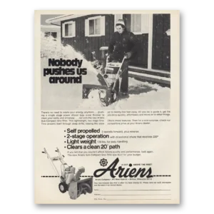 1977 Ariens Sno Thro Print Ad | Pushes Around