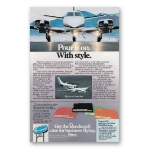 1977 Beechcraft Duke Print Ad | Pour It On
